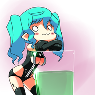 artist:tim blush busou_shinki cleavage colored drink underboob valona // 800x800 // 428KB