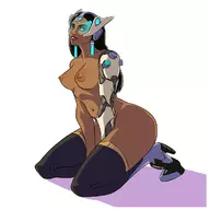 1girl dark_skin huge_ass huge_breasts looking_at_viewer nude overwatch symmetra thick_thighs wide_hips // 1200x1200 // 282KB