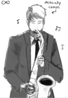 animated gif hotel_dusk_room_215 kyle_hyde last_window monochrome playing saxophone // 242x344 // 125KB