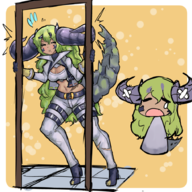 1girl arknights colored estelle female horns // 913x914 // 718KB