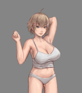 1girl artist:kujalla blonde_hair blue_eyes hair_clip kanadeko omega_quintet solo underwear // 1280x1466 // 1011KB