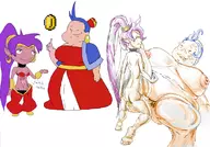 2girls ass breasts fat futanari huge_breasts npc nude re-leto rotund_woman sex shantae shantae_(series) vaginal wayforward // 1174x817 // 203KB