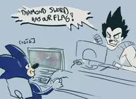 ascend colored crossover dialogue dragon_ball sonic_(series) sonic_the_hedgehog tribes vegeta // 457x333 // 109KB
