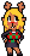 1girl animated animated_gif artist:mayin breasts dancing deltarune gif huge_breasts noelle_holiday pixel_art sprite // 75x138 // 21KB