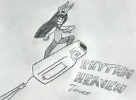 1girl artist:billyfutureboy bunny_suit rhythm_heaven rhythm_heaven_girl text traditional_medium wiimote // 3014x2210 // 3.3MB