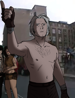 1boy 1girl colored dante devil_may_cry devil_may_cry_5 lady_(devil_may_cry) nicoletta_goldstein parody shirtless // 437x574 // 217KB