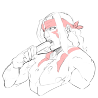 1boy alex artist:combos_n_doodles buff eating headband lewd licking muscles popsicle shirtless street_fighter tongue // 1416x1423 // 554KB