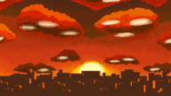 artist:mothimas background clouds colored iji sun sunset // 1920x1080 // 1.7MB