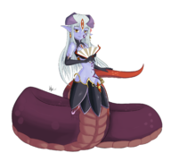 1girl alice colored earrings elbow_gloves fan gloves grey_hair long_hair monster_girl_quest monstergirl pointy_ears yellow_eyes // 2135x1899 // 1.2MB