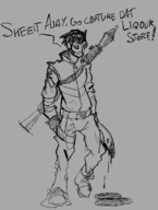 1boy artist:unknown blood far_cry far_cry_4 firearm machete monochrome rocket_launcher sketch tagme text traditional_medium weapon // 595x790 // 126KB