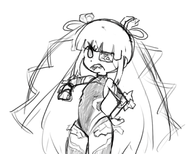 1girl artist:lunaticsoda eyepatch mirai monochrome senran_kagura sketch solo twintails // 2051x1641 // 930KB