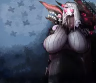 2girls abyssal colored harbour_princess hoppou horn kantai_collection long_hair parody red_eyes seaport_hime white_hair // 3000x2600 // 1.3MB