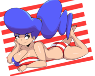 1girl american_flag american_flag_bikini artist:iggy_bomb becky_brightly big_thinkers bikini cleavage huge_breasts // 2500x2000 // 754KB