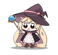 1girl artist:pufflestown chibi hat little_witch_nobeta nobeta parody pop_team_epic // 1551x1467 // 634KB
