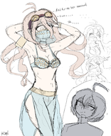 1boy 1girl artist:unknown dancer_outfit dancing danganronpa goggles miu_iruma shuichi_saihara // 1460x1800 // 888KB