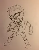 1boy alternate_artstyle artist:anaugi crossover crowbar gordon_freeman half-life sketch traditional_medium viewtiful_joe // 1621x2047 // 662KB