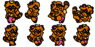 1girl animal_crossing anthro apron artist:unknown breasts furry fusion happy oc parody princess_peach sprite sprite_art spritesheet super_mario tanooki tax_queen tom_nook // 512x256 // 27KB