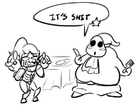 artist:anaugi cake chibi crossover gourmand gourmet_guy metroid paper_mario samus_aran shy_guy // 800x619 // 100KB