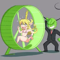 1boy 1girl anon bikini charlotta colored crying forced forced_running granblue_fantasy hamster_wheel parody running tears wheel whip // 4000x4000 // 1.2MB