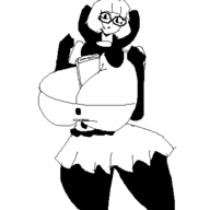 1girl artist:2hufag glasses huge_breasts pokemon shauntal // 400x400 // 12KB