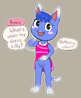 1girl animal_crossing artist:heshieokf bottomless furry pussy rosie_(animal_crossing) solo text // 1020x1232 // 500KB
