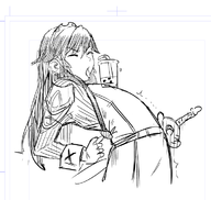 1girl boba fire_emblem fire_emblem_awakening flat_chest lucina monochrome sketch tongue_out // 745x707 // 122KB