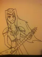 ffvii final_fantasy final_fantasy_vii guitar ink_drawing sephiroth traditional_medium // 704x960 // 88KB