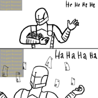 culter_dei divine_cybermancy dosh e.y.e laughing money monochrome text // 1000x1000 // 63KB