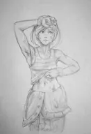 1girl artist:kujalla metal_gear_rising metal_gear_solid midriff revengeance shirt_lift sunny_emmerich sweat // 2042x2987 // 1.7MB