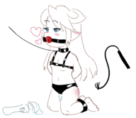 bdsm blonde_hair blue_eyes bondage charlotta collar colored gag granblue_fantasy nude riding_crop sketch vibrator whip // 699x604 // 81KB