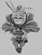 1girl amelia fire_emblem fire_emblem_the_sacred_stones headpat monochrome sketch // 576x752 // 169KB