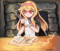 1girl artist:unknown book drinking little_witch_nobeta nobeta // 809x693 // 940KB