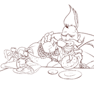 1boy 1girl birdie drinking karin karin_kanzuki street_fighter // 1200x1131 // 433KB