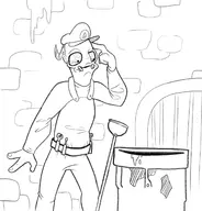 1boy abe artist:scorndude oddworld oddworld_abe's_oddysee parody plumber super_mario // 1236x1288 // 187KB