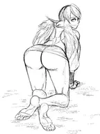 1girl all_fours artist:szeroartist ass breath_of_fire breath_of_fire_iv feet nina sketch wings wip // 1668x2224 // 714KB