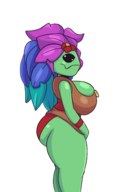 1girl artist:iggy_bomb colored floran huge_breasts nuru wargroove // 1400x2000 // 492KB