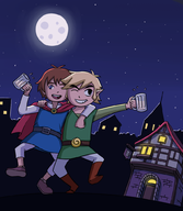 2boys boots colored crossover drinking level-5 moon ni_no_kuni ni_no_kuni__wrath_of_the_white_witch nintendo oliver oliver_(ni_no_kuni) the_legend_of_zelda toon_link wind_waker // 875x1009 // 395KB