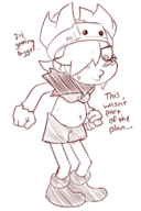 1girl ape_escape artist:gummidx genderbend pregnant rule_63 specter text // 450x675 // 185KB