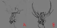 angelus angelus_(chaos) drakengard horns sketch wings wip // 822x409 // 81KB