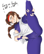 1girl art_of_fighting artist:divale standing_split text yuri_sakazaki // 1214x1500 // 607KB