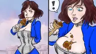 ! artist:bishopbb bioshock bioshock_infinite cleavage colored elizabeth ice_cream parody // 1920x1080 // 301KB