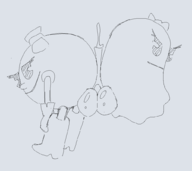 2girls artist:grey cherry ms._pac-man pac-man_(series) sue // 1021x910 // 19KB