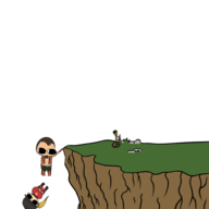 1boy 1girl artist:chibi_fisheyes big_eyes breasts chibi cliff colored jarek mortal_kombat sonya_blade telephone // 2000x2000 // 370KB