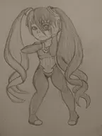 1girl black_hair blade_&_soul eyepatch midriff plugsuit poharan traditional_medium twintails // 3120x4160 // 699KB