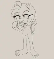 1girl amy_rose artist:B333SSS ass_scratch drinking feet mug scratching sonic_(series) // 1144x1238 // 128KB