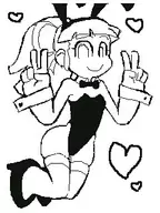 1girl artist:fupoo bunny_suit heart mega_man_(series) roll // 240x320 // 35KB