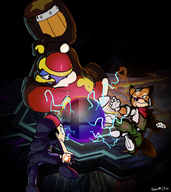 artist:penelopeandme colored earthbound fox_mccloud king_dedede kirby_(series) mother_(series) ness smash_ball star_fox super_smash_bros // 900x1013 // 726KB