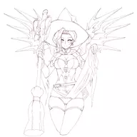 alternate_costume blizzard cleavage halloween mercy overwatch panties upskirt // 2000x2000 // 967KB