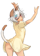 1girl artist:ahiru cat_girl catgirl colored hyperdevotion_noire__goddess_black_heart hyperdimension_neptunia moru pajamas pose tail yawn // 600x835 // 222KB