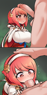 1girl artist:pailolidrawfag comic fellatio fire_emblem head_grab huge_breasts penis pov sakura // 1317x2652 // 1.8MB